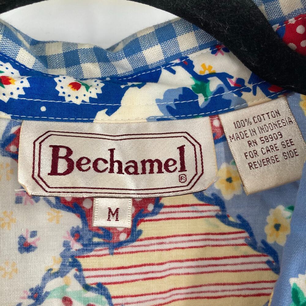 VTG Bechamel Checkered Patchwork Button Up Shirt … - image 6